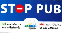 ou trouver autocollant stop pub SDOMODE