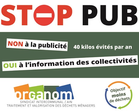 autocollant stop pub gratuit Organom