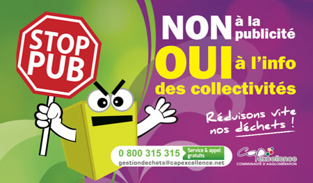 stop pub pour boite au lettre Cap Excellence