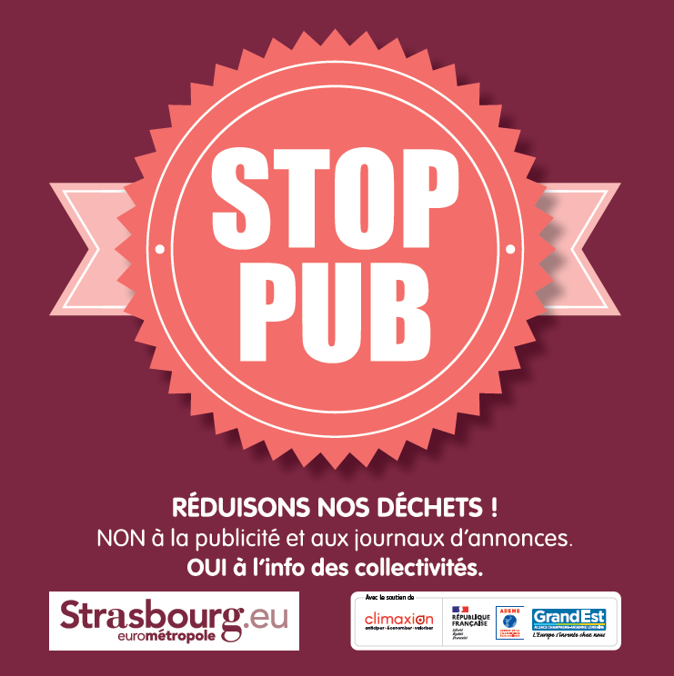 ou recuperer autocollant stop pub Eurométropole de Strasbourg