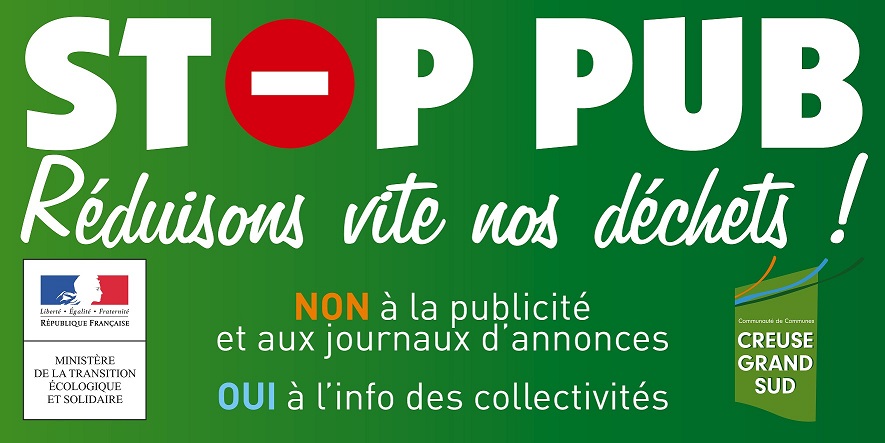 ou trouver autocollant stop pub Comcom Creuse Grand Sud